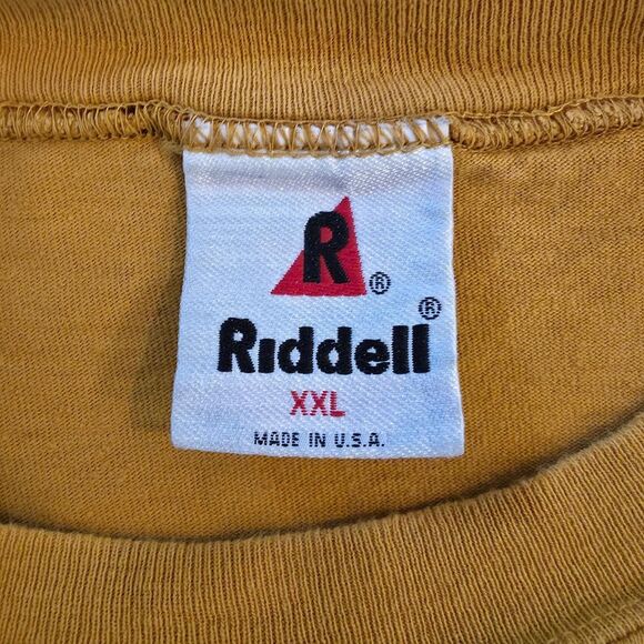 RIDDEL Yellow Vintage Heavy Wight 90s T Shirt XXL - Picture 3 of 4